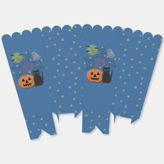 Zwarte kat & pompoen niet eng Halloween Bedankdoosjes (Ongevouwen)