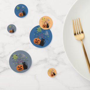 Zwarte Kat & Pompoen niet eng Halloween Confetti