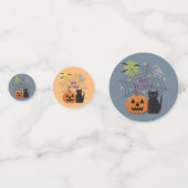 Zwarte kat & pompoen niet eng Halloween Confetti (Achterkanten)