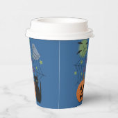 Zwarte kat & pompoen niet eng Halloween Papieren Bekers (Rechts)