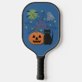 Zwarte kat & pompoen niet eng Halloween Pickleball Paddle (Achterkant)