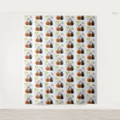 Zwarte kat & pompoen niet eng Halloween Wandkleed (Voorkant)