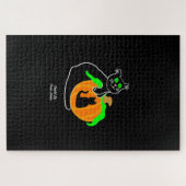 Zwarte kat pompoen puzzel (1014 stuks) (Horizontaal)