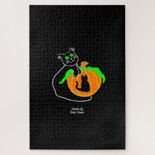 Zwarte kat pompoen puzzel (1014 stuks)