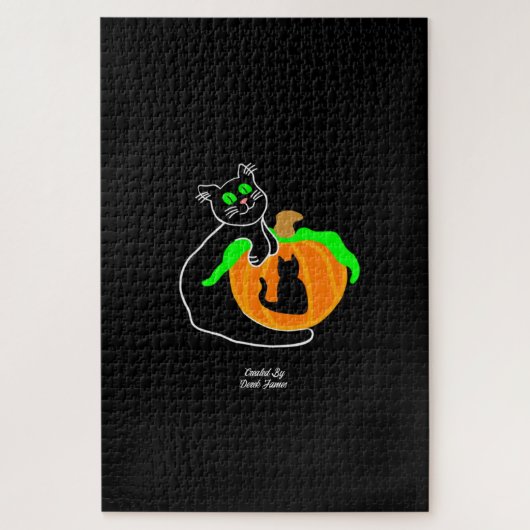 Zwarte kat pompoen puzzel (1014 stuks) (Verticaal)