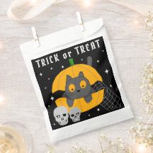 Zwarte kat pompoen schedels Trick or treat Hallowe