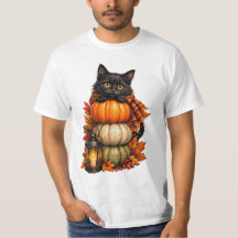 Zwarte Kat Pompoen Stapels Halloween