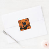 Zwarte Kat Pompoen Sticker Voor Halloween Decorati (Envelop)