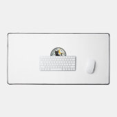 Zwarte Kat Pompoen Vintage Halloween Gravure_1 Bureaumat (Keyboard & Muis)