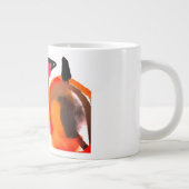 Zwarte kat pompoen vreugde grote koffiekop (Rechts)