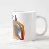 Zwarte kat pompoen vreugde grote koffiekop (Rechts)