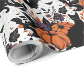 Zwarte kat pompoenen cadeaupapier (Rol Hoek)