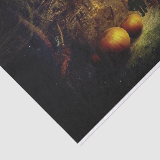 Zwarte kat, pompoenen en halloween ontkolingspagin tissuepapier (Detail)