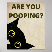 Zwarte kat... poopretro Poster. Poster (Voorkant)