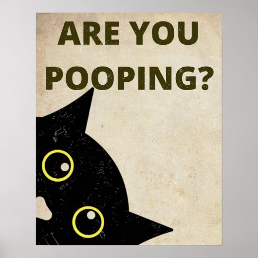 Zwarte kat... poopretro Poster. Poster (Voorkant)