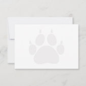 Zwarte Kat Pootafdrukken Monogram Aangepaste Gewoo Notitiekaartje (Achterkant)