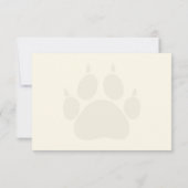 Zwarte Kat Pootafdrukken Monogram Wit Notitiekaartje (Achterkant)