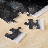 Zwarte kat portret legpuzzel (Zijkant)