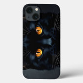 Zwarte kat portret met gele ogen Case-Mate iPhone case (Achterkant)