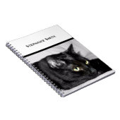Zwarte kat portret notitieboek (Rechterzijde)