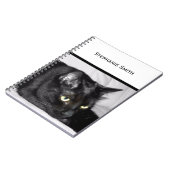 Zwarte kat portret notitieboek (Linkerzijde)