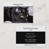 Zwarte kat portret visitekaartje (Voorkant / Achterkant)
