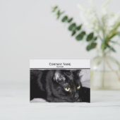 Zwarte kat portret visitekaartje (Staand voorkant)