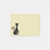 Zwarte kat poseren elegante katachtige illustratie post-it® notes (Voorkant)