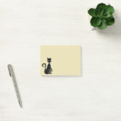 Zwarte kat poseren elegante katachtige illustratie post-it® notes (Kantoor)