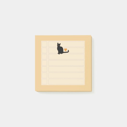 Zwarte kat post-it® notes (Voorkant)
