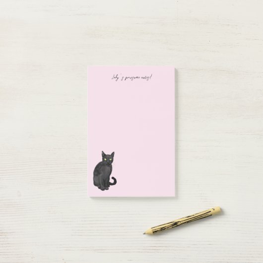Zwarte kat post-it® notes (Op bureau)