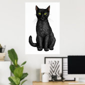 Zwarte kat poster (Thuiskantoor)