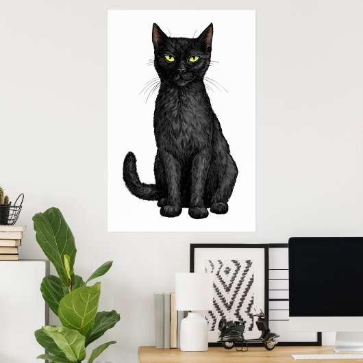 Zwarte kat poster (Thuiskantoor)