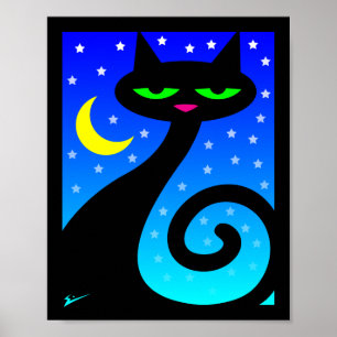 Zwarte kat poster