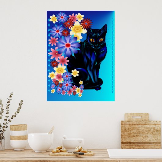 Zwarte Kat Poster (Keuken)