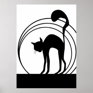 Zwarte kat poster