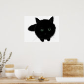 Zwarte kat poster (Keuken)