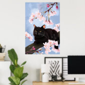 Zwarte kat poster (Thuiskantoor)
