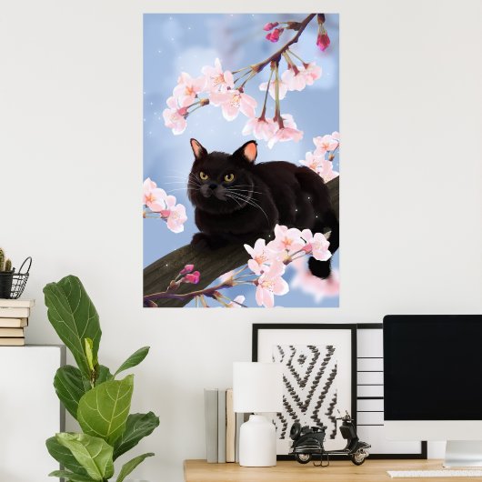Zwarte kat poster (Thuiskantoor)