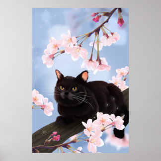 Zwarte kat poster