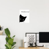 Zwarte Kat Poster, Grappige Posters, Grappige Muur Poster (Thuiskantoor)