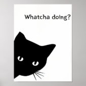 Zwarte Kat Poster, Grappige Posters, Grappige Muur Poster (Voorkant)
