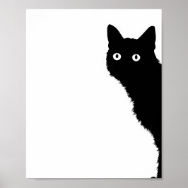 Zwarte kat poster voor kattenliefhebbers zijaanzic