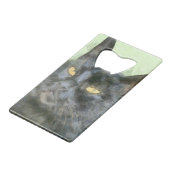 Zwarte-kat-potlood Creditkaart Flessenopener (Voorkant Gekanteld)