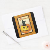  zwarte kat Pumpkin Halloween Sticker (Envelop)