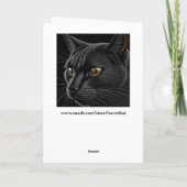 Zwarte Kat Pun Verjaardag Kaart (Achterkant)