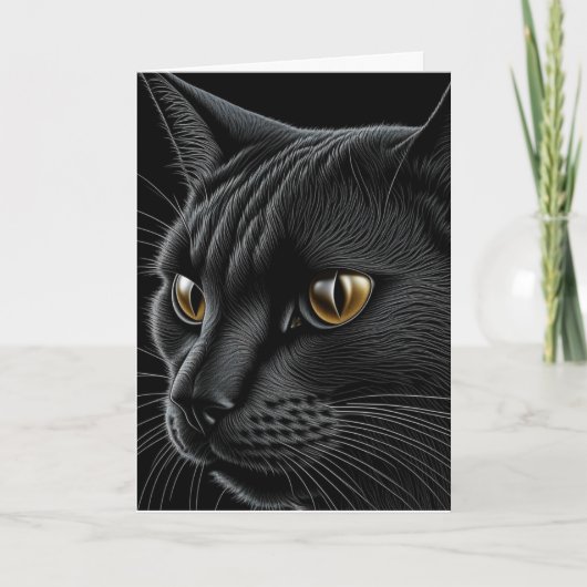 Zwarte Kat Pun Verjaardag Kaart (Voorkant)