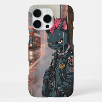 Zwarte Kat Punk in Londen iPhone 16 Pro Max Hoesje