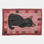 Zwarte Kat Quilt Theedoek (Horizontaal)