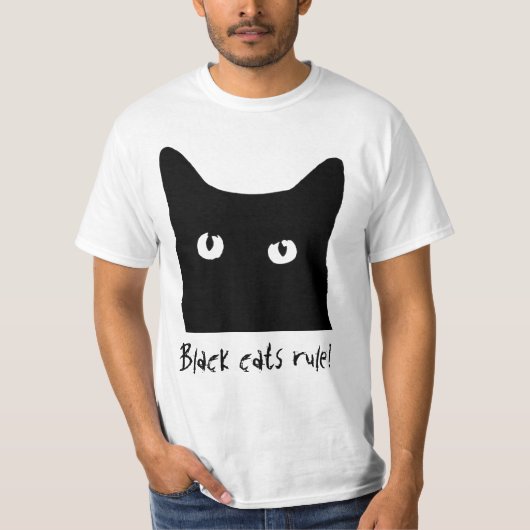 Zwarte kat regel! t-shirt (Voorkant)